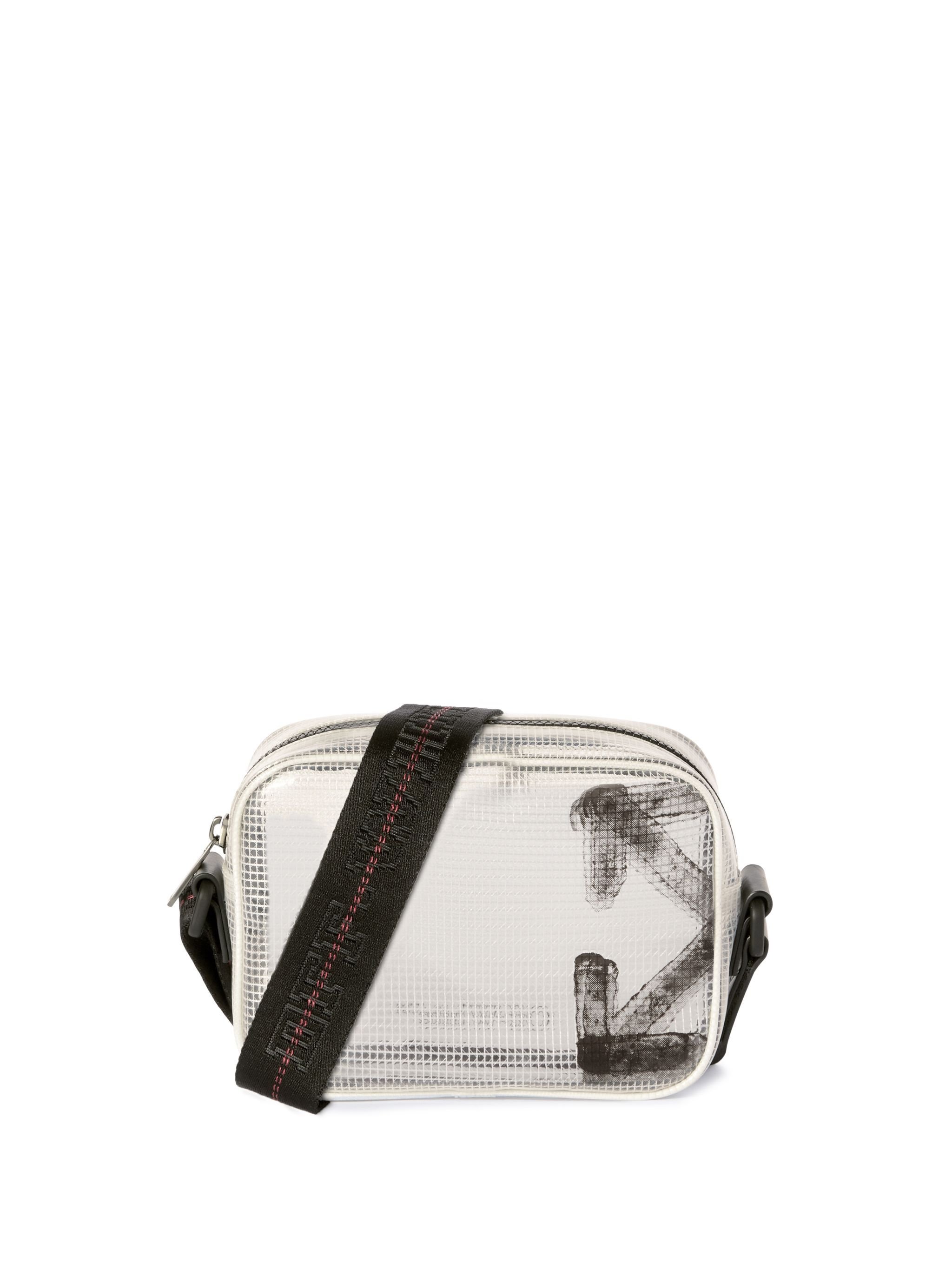 OFF WHITE Transparent/ Schwarze Ripstop Heritage Kameratasche WEISS OMNQ09AS25FAB001