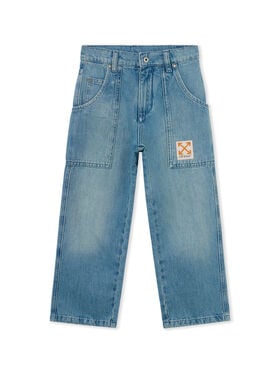 OFF WHITE Arrow Label Denim Cargo Pants SAND BLUE 44BYB003F26D001