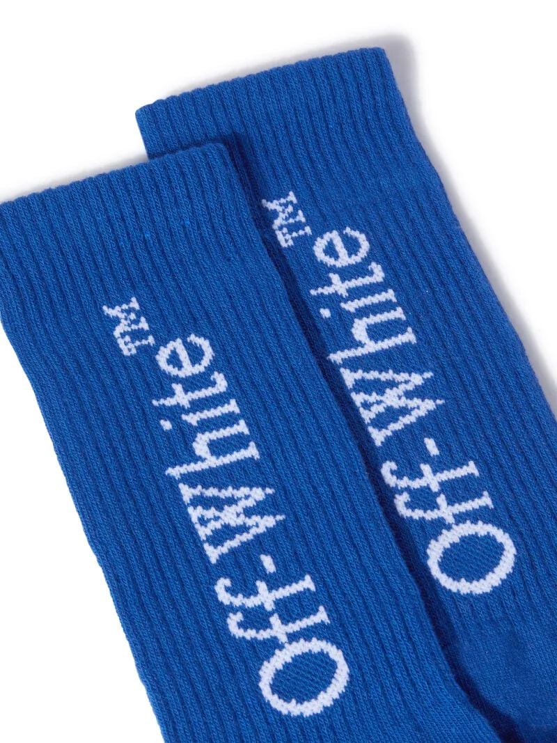 OFF WHITE Bookish Long Socks BLUE OBRA003S25KNI001