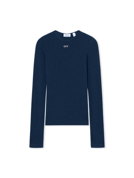 Off Stamp Fitted Long Sleeve Top OFF WHITE Off Stamp Fitted Long Sleeve Top Blue Melange Bellini 2FB00408T
