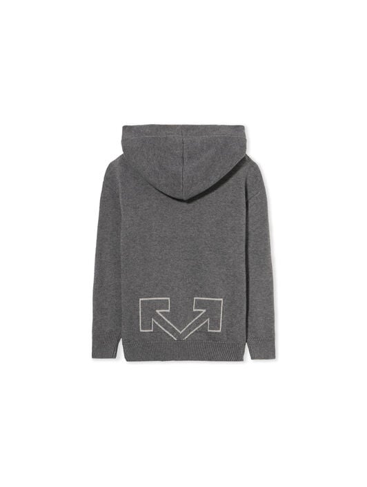 Type Logo Knit Logo Hoodie OFF WHITE Type Logo Knit Logo Hoodie DARK GREY - LIGHT GREY OBHU001F25KNI001