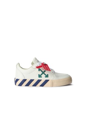 OFF WHITE Low Vulcanized Leather WHITE - TEAL OBIA003F25LEA003