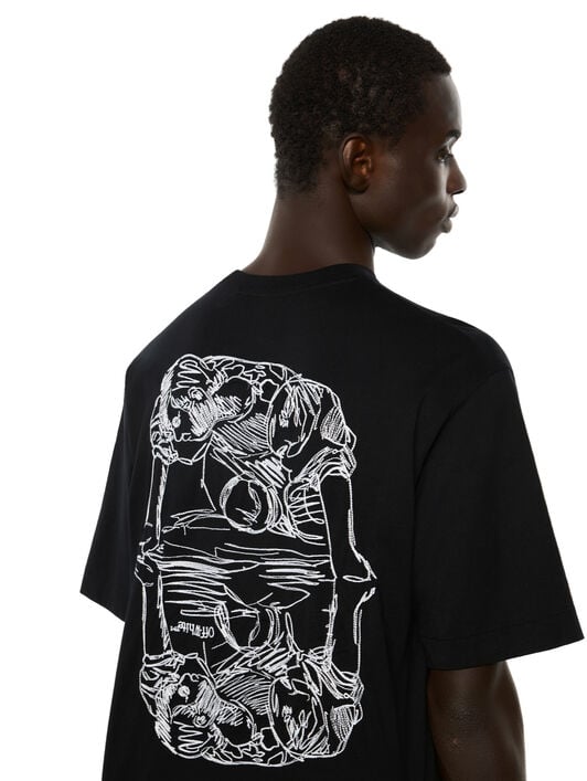 Scribble Narciso Skate Short Sleeve T-Shirt OFF WHITE Scribble Narciso Skate Short Sleeve T-Shirt BLACK 44MAA120F26J017
