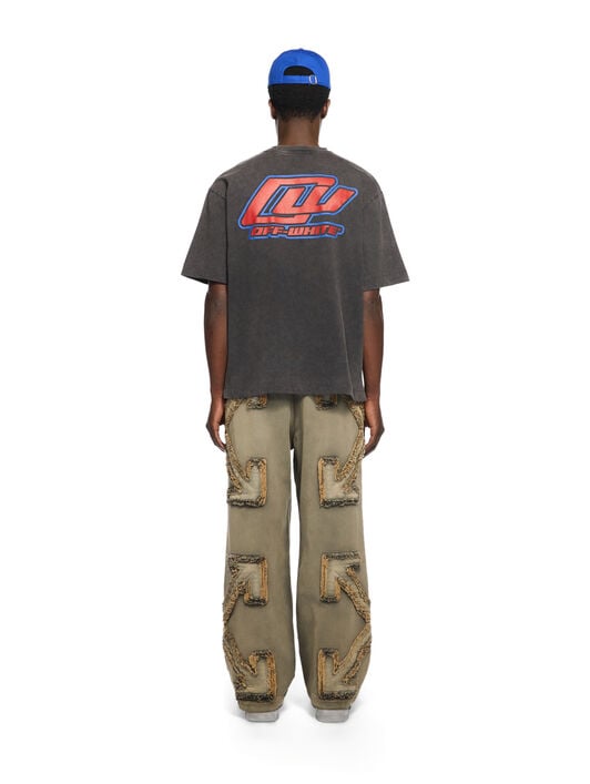 OFF WHITE Desert Ow Skate S/S Tee VINTAGE BLACK - DAZZLING BLUE + HIGH RIS OMAA120W25JER001