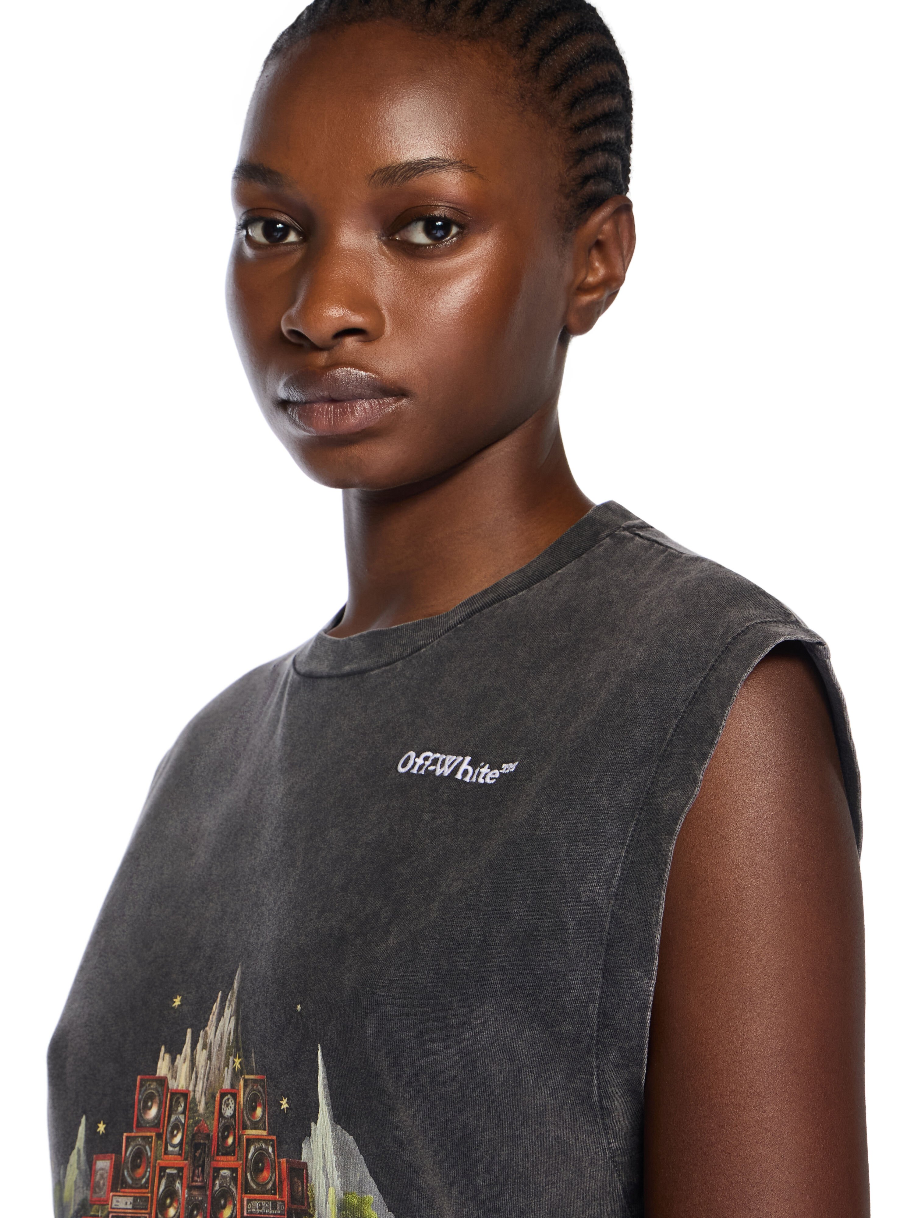 Landscape Arrow Tank Top OFF WHITE Landscape Arrow Tank Top MARBLE BLACK-WHITE OWAC018F25JER002