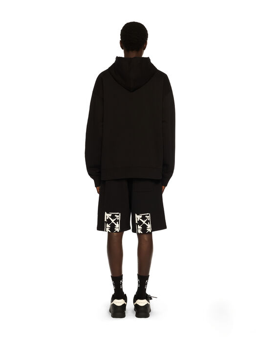 OFF WHITE Small Arrow Skate Hoodie BLACK - WHITE OMBB085F25FLE015