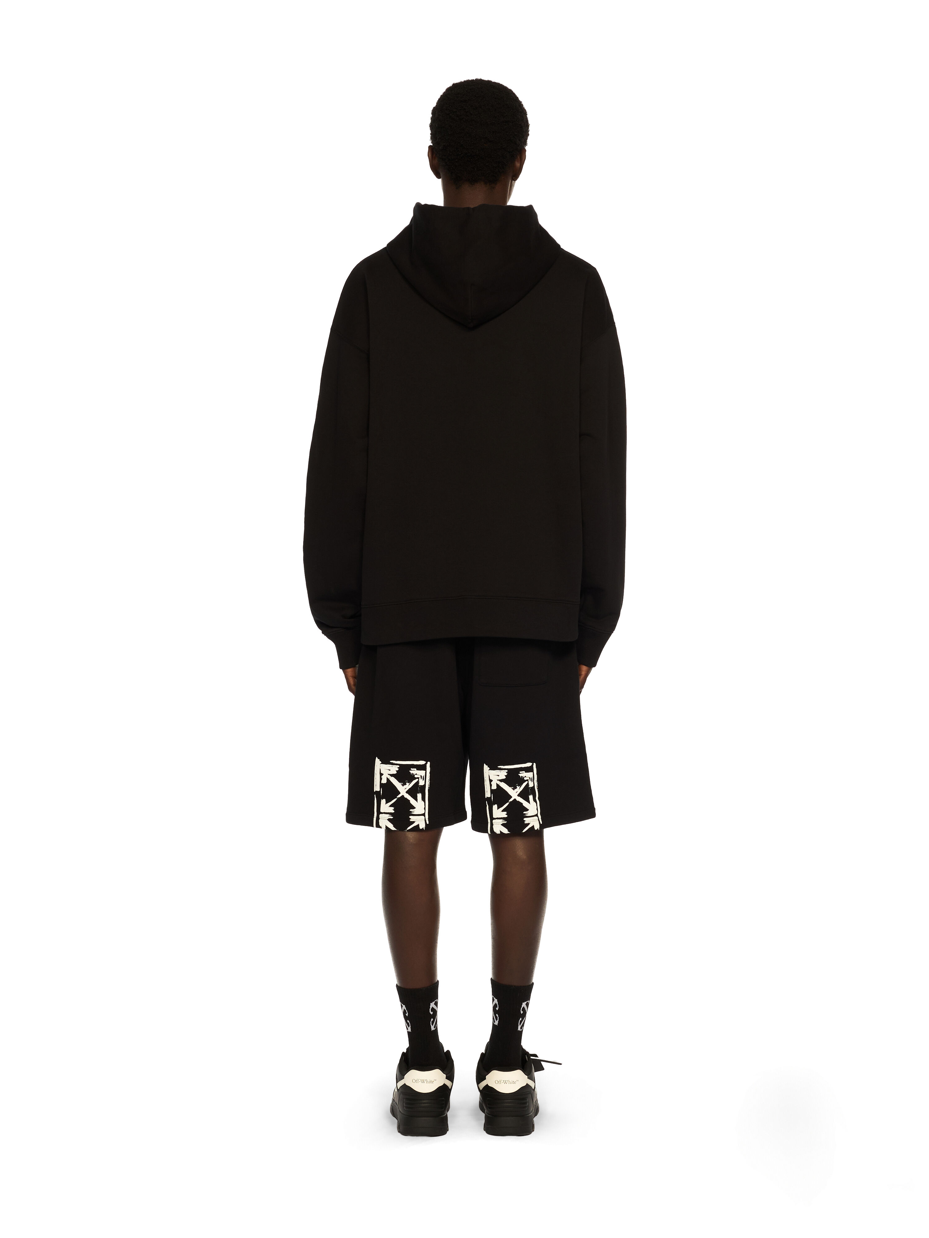 OFF WHITE Small Arrow Skate Hoodie BLACK - WHITE OMBB085F25FLE015