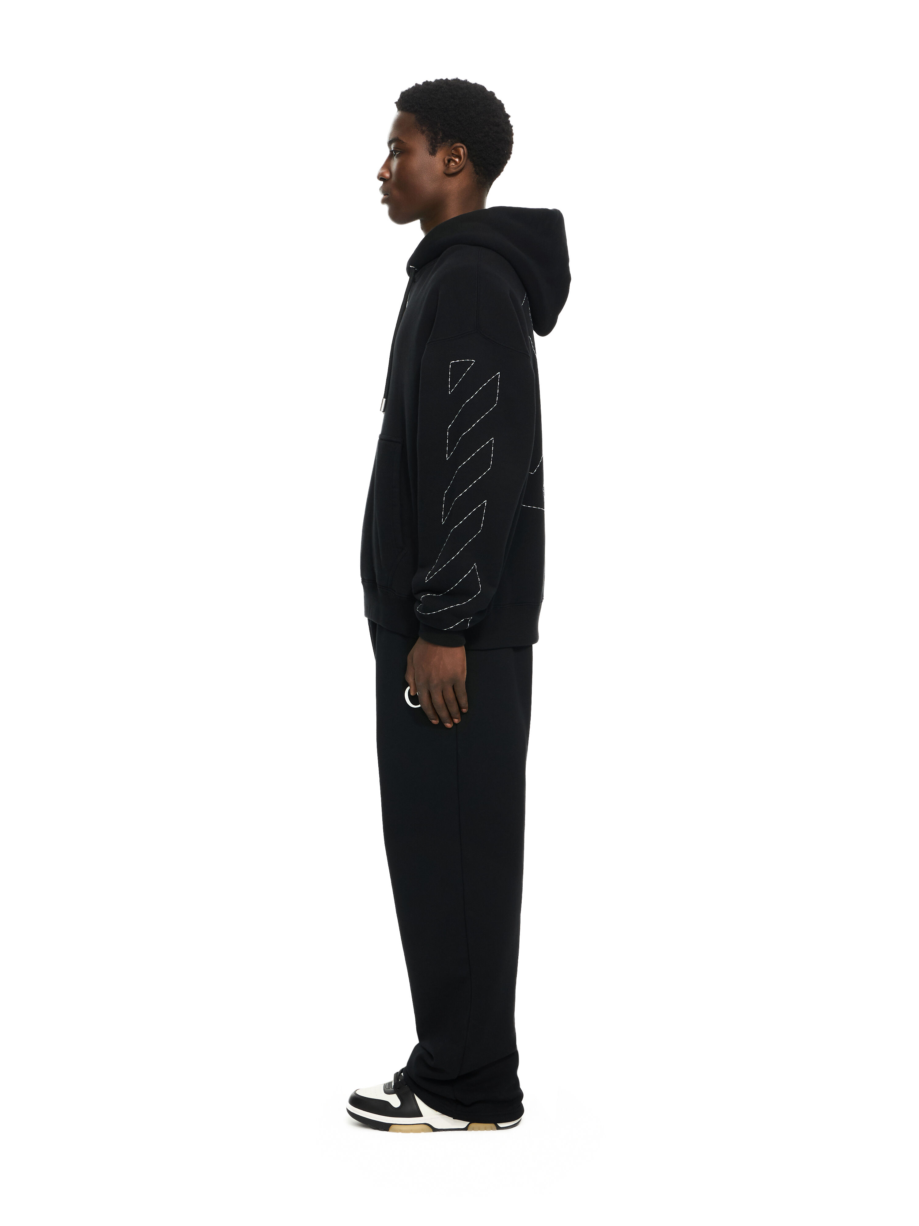 OFF WHITE STITCH ARR SKATE HOODIE  OMBB085C99FLE014