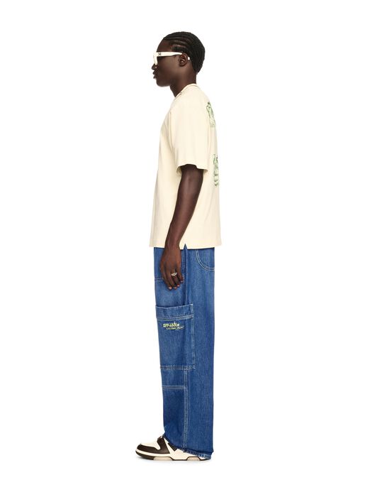 OFF WHITE Blue Irregular Cargo Jeans BLUE OMYA18QS25DEN001