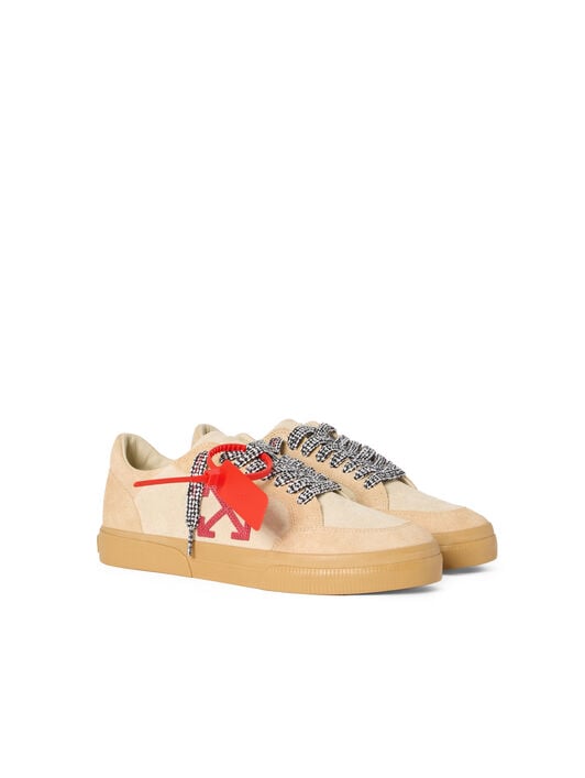 Vulcanized Low Suede Sneakers OFF WHITE Vulcanized Low Suede Sneakers BEIGE - HAUTE RED OMIA293S26LEA003