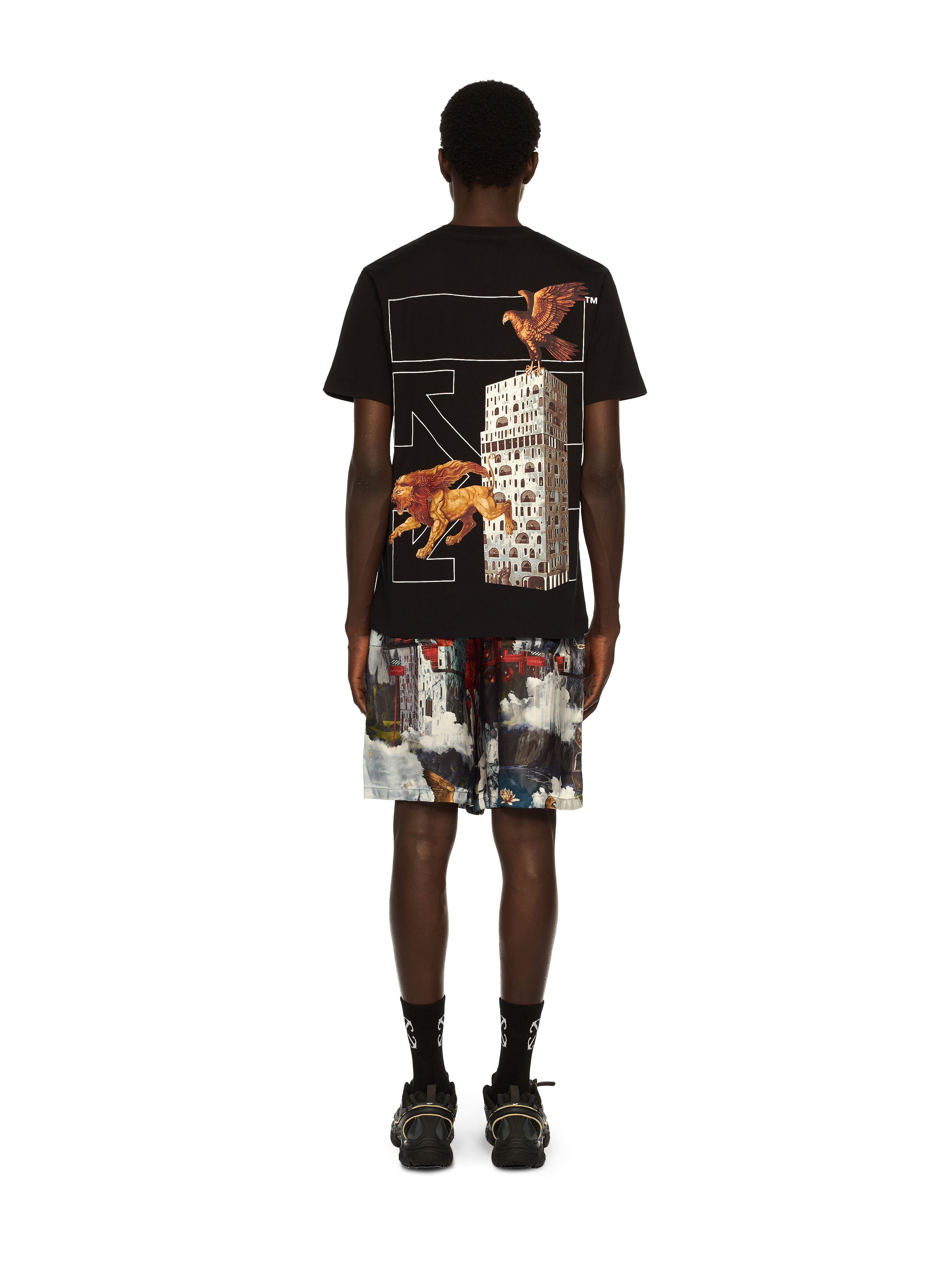 OFF WHITE Building Arrow Slim Logo Tee BLACK - WHITE OMAA027F25JER002