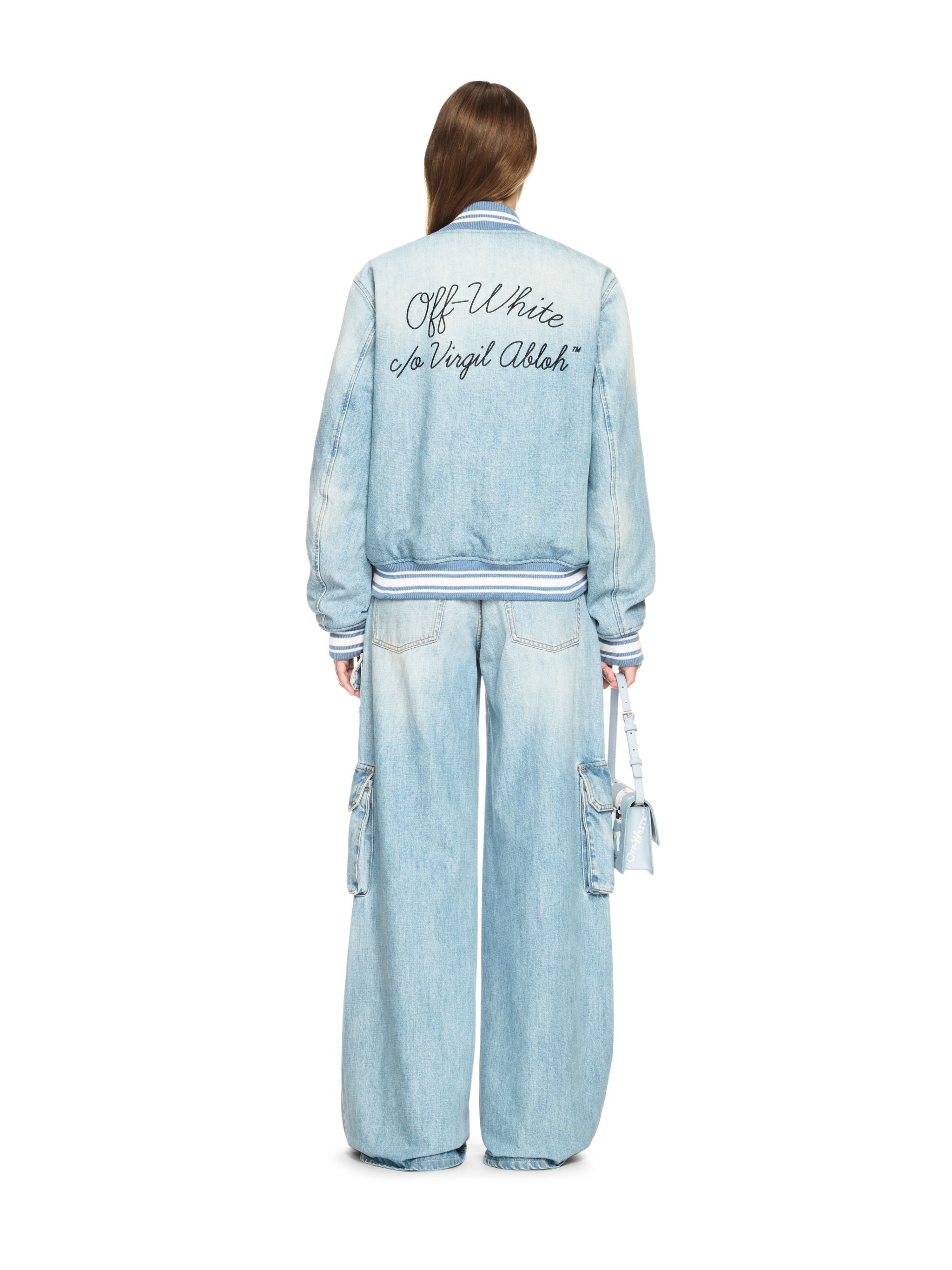 OFF WHITE Helle Blaue Denim Cargo-Hose Mit Weitem Bein BLAU OWYB019S25DEN002