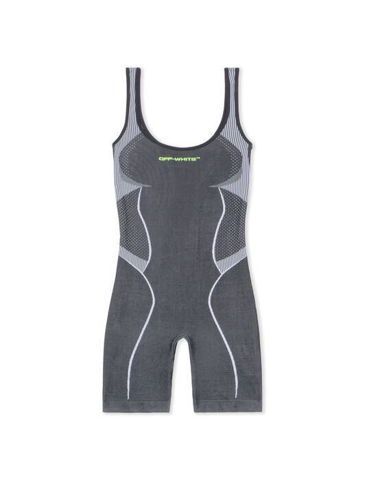 OFF WHITE Race Logo Arrow Seamless Onesie BLACK - LIME OWVP001F25KNI001