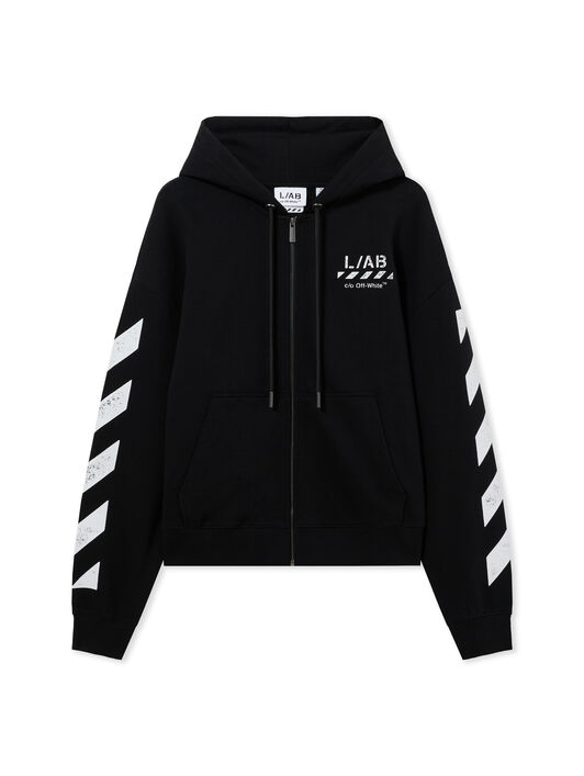 LAB L/AB Core Diagonal Zip Hoodie BLACK 44LABF26K050