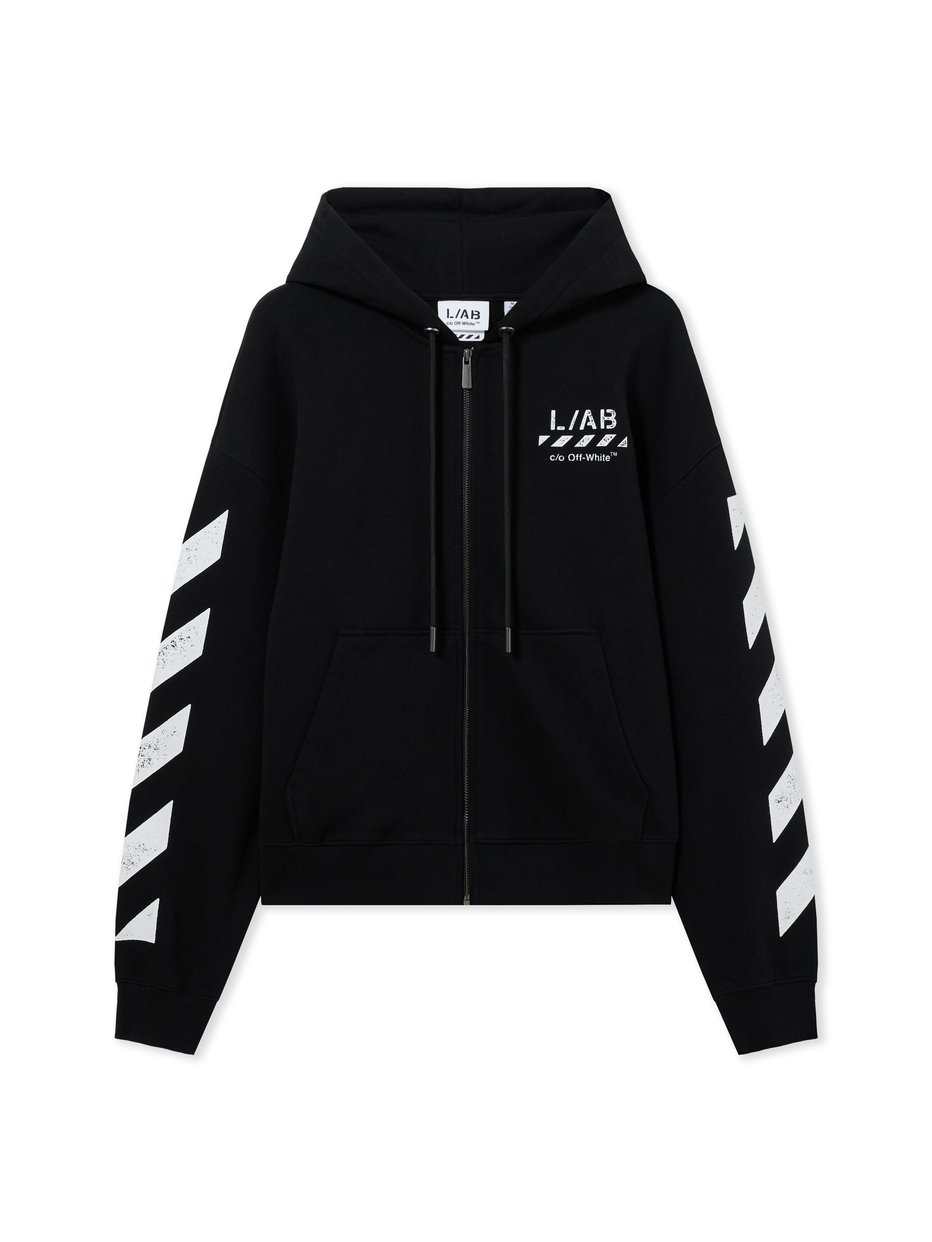 LAB L/AB Core Diagonal Zip Hoodie BLACK 44LABF26K050