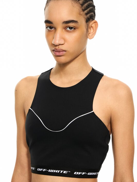 OFF WHITE Logoband Crop Top Black-White 2VO05QS26JER001