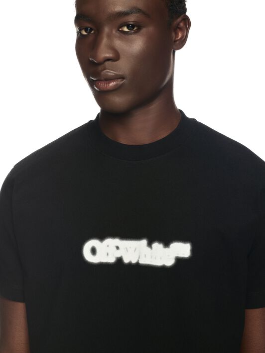OFF WHITE Schwarzes T-Shirt Mit Gesprühtem Pfeil-Motiv SCHWARZ OMAA027S25JER00B