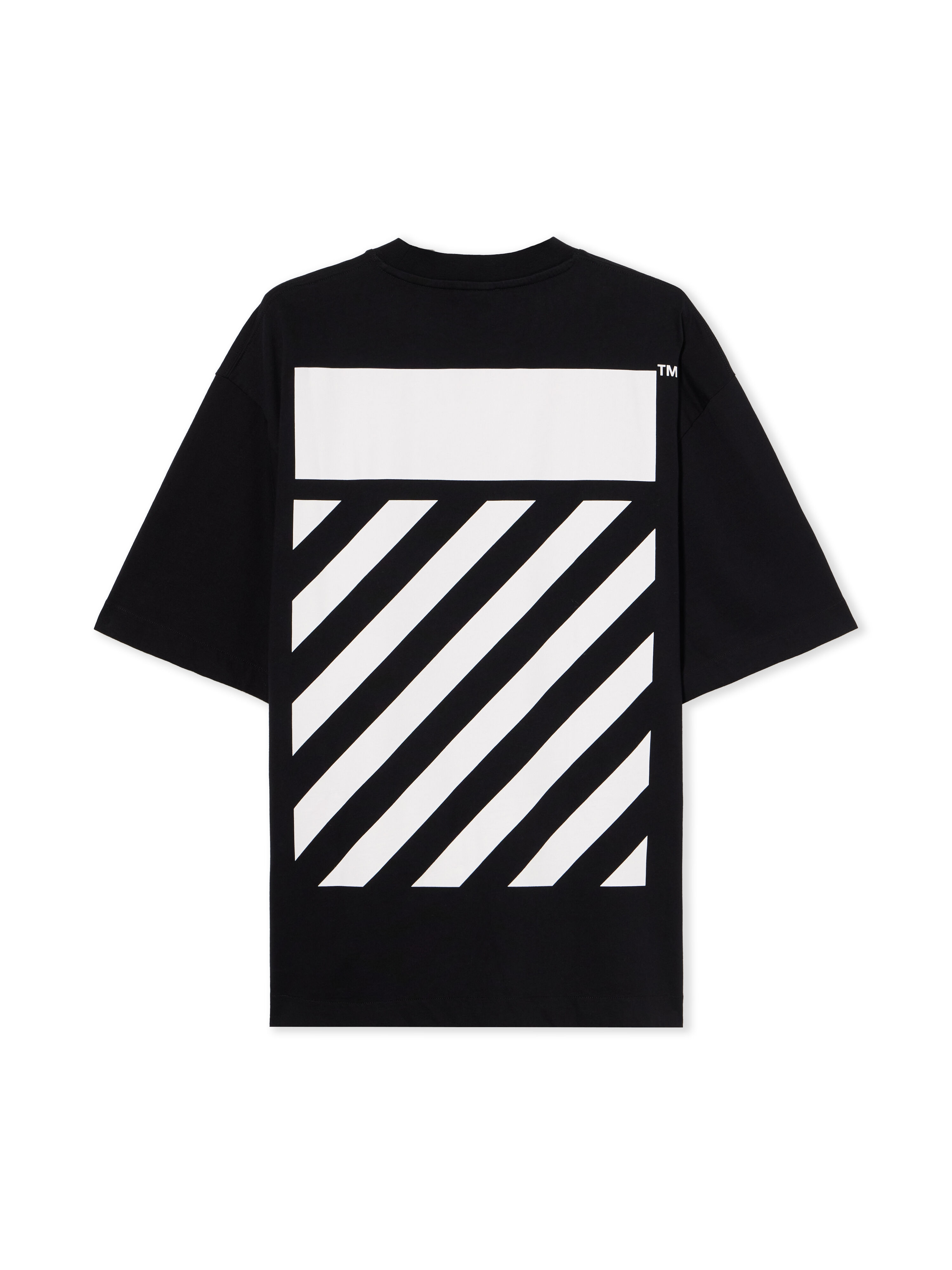 OFF WHITE Flannel Diagonal Skate Logo Tee BLACK - WHITE OMAA120F25JER00N