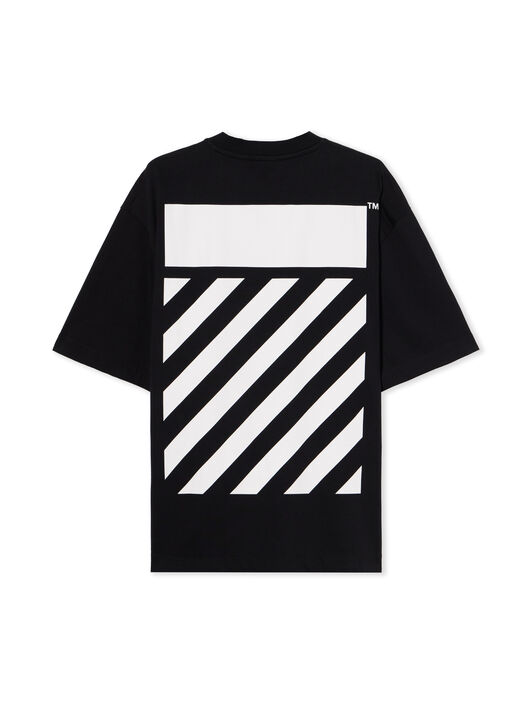 Flannel Diagonal Skate Logo Tee OFF WHITE Flannel Diagonal Skate Logo Tee BLACK - WHITE OMAA120F25JER00N