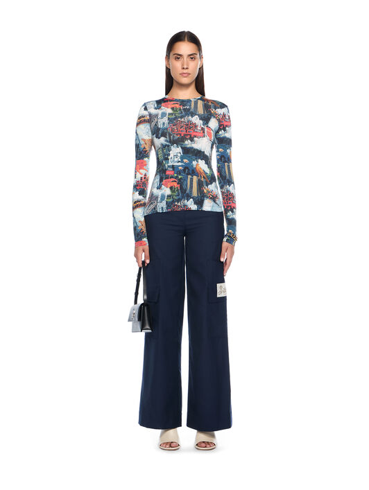 OFF WHITE World Paint Second Skin Crew AI PRINT-WHITE OWAD136F25JER001