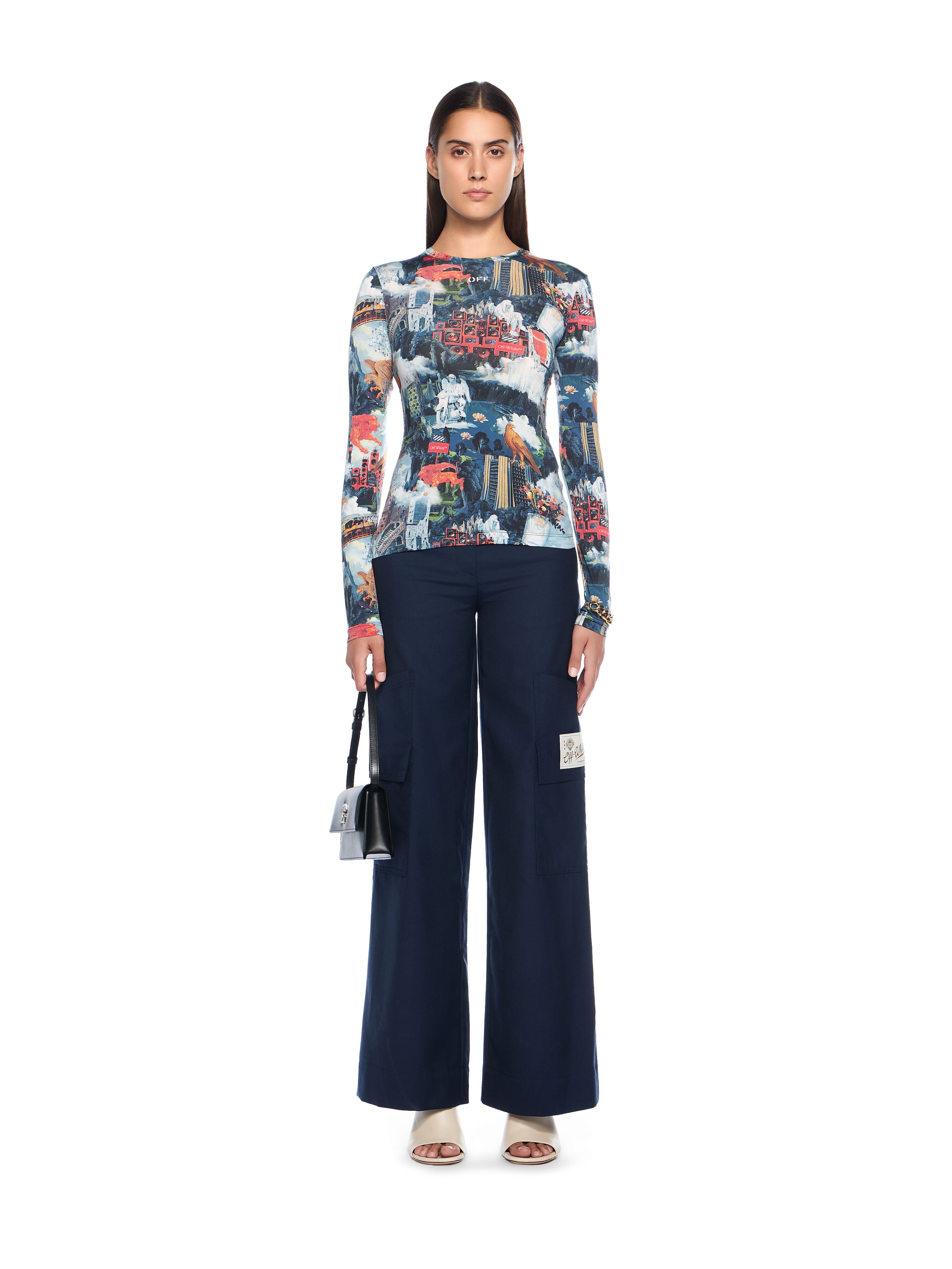 OFF WHITE World Paint Second Skin Crew AI PRINT-WHITE OWAD136F25JER001