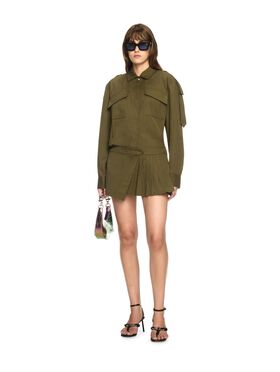 OFF WHITE Green Savana Cotton Mini Dress GREEN OWDG00AS25FAB002