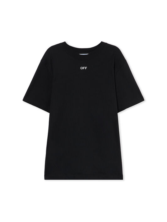 OFF WHITE Stitch Arrangement Slim T-shirt BLACK-WHITE 44MAA027G5J00A