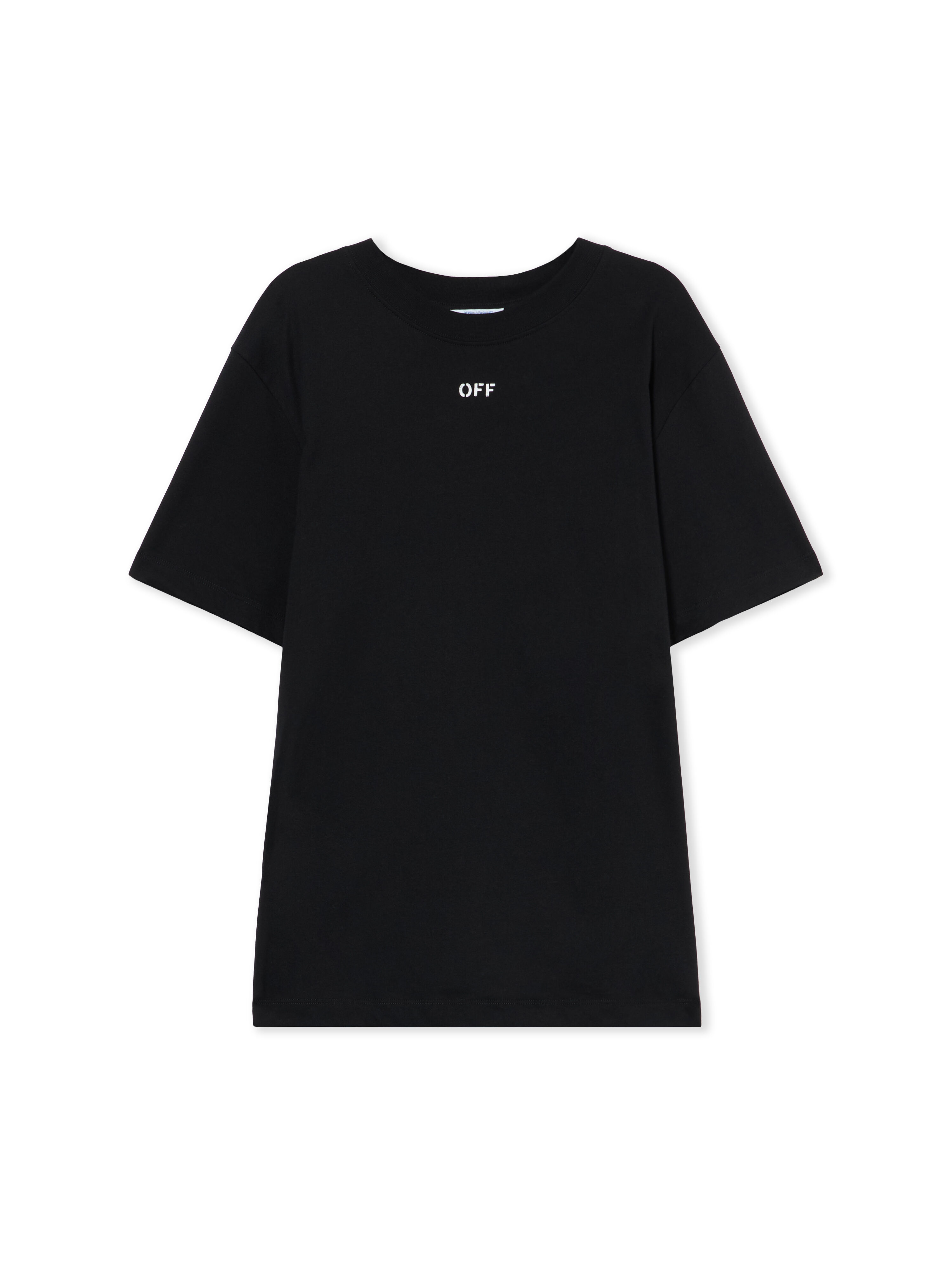 OFF WHITE Stitch Arrangement Slim T-shirt BLACK-WHITE 44MAA027G5J00A