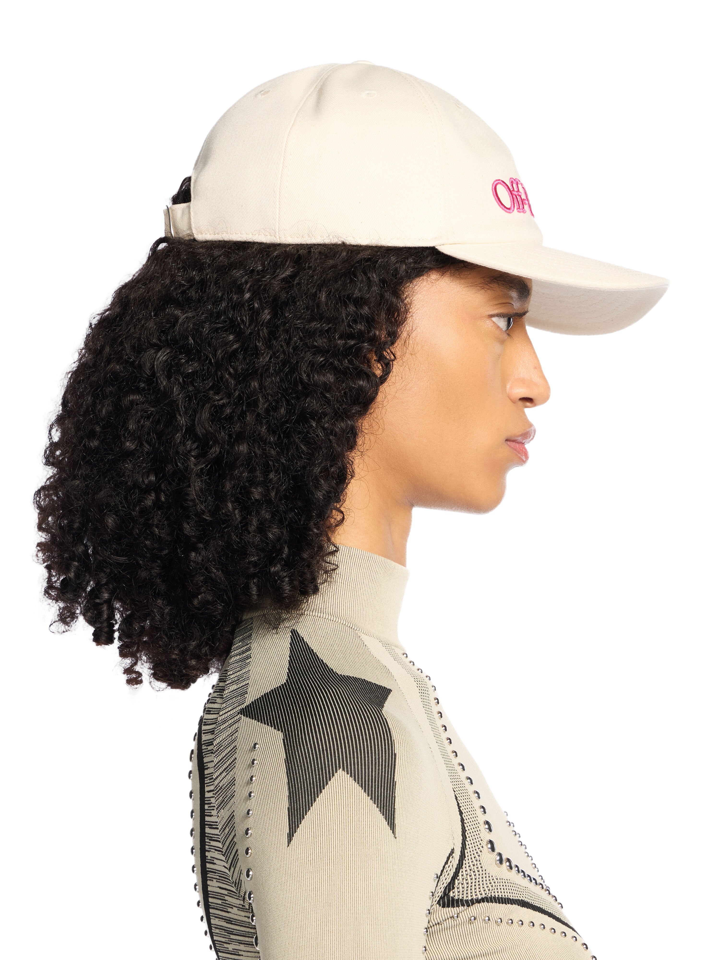 OFF WHITE Drill Bookish Baseball Cap CREAM - FUCHSIA OWLA018F25FAB002