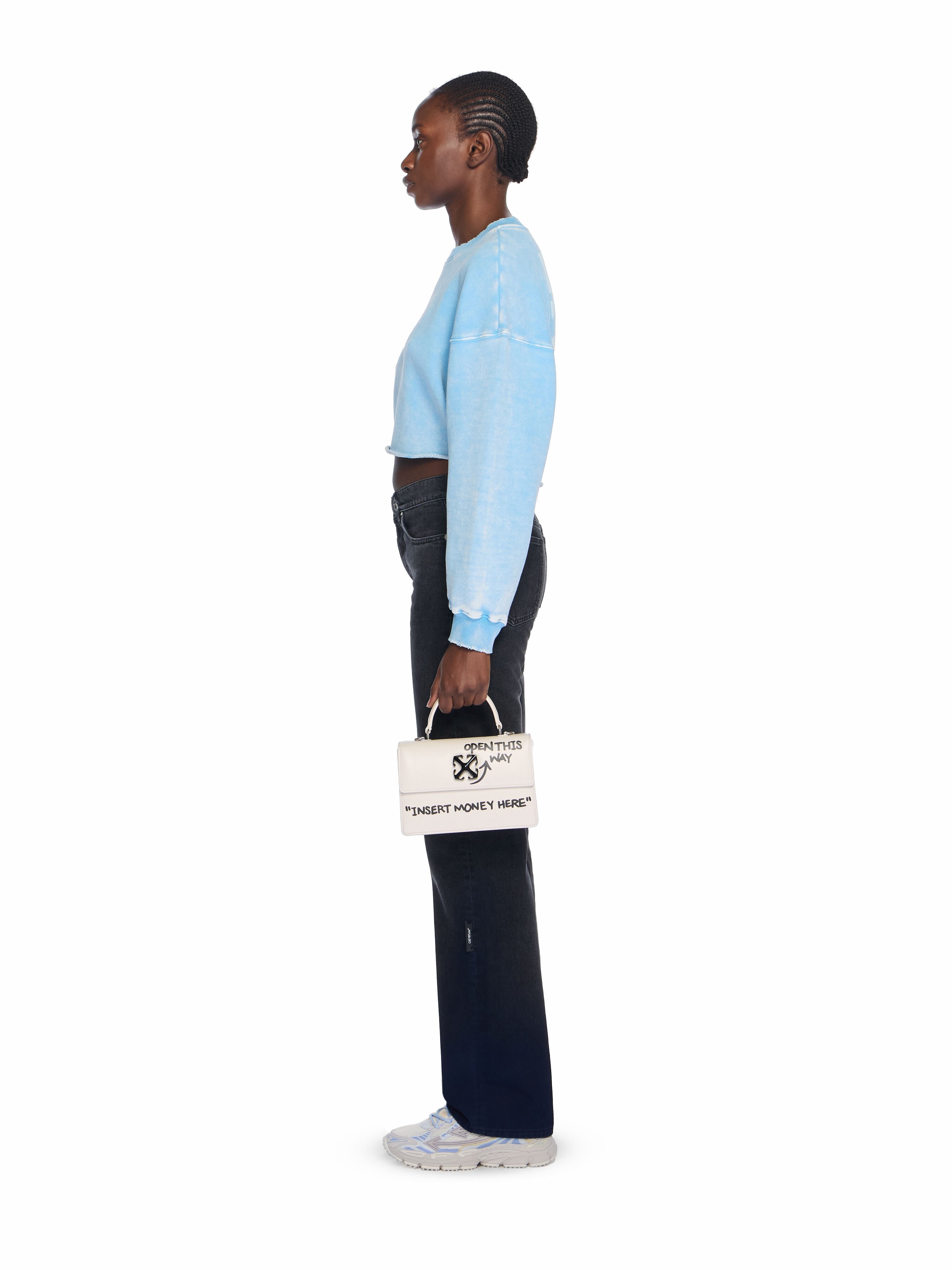 OFF WHITE Jitney 1.4 Top Handle Quote DUST - BLACK OWNP062C99LEA004