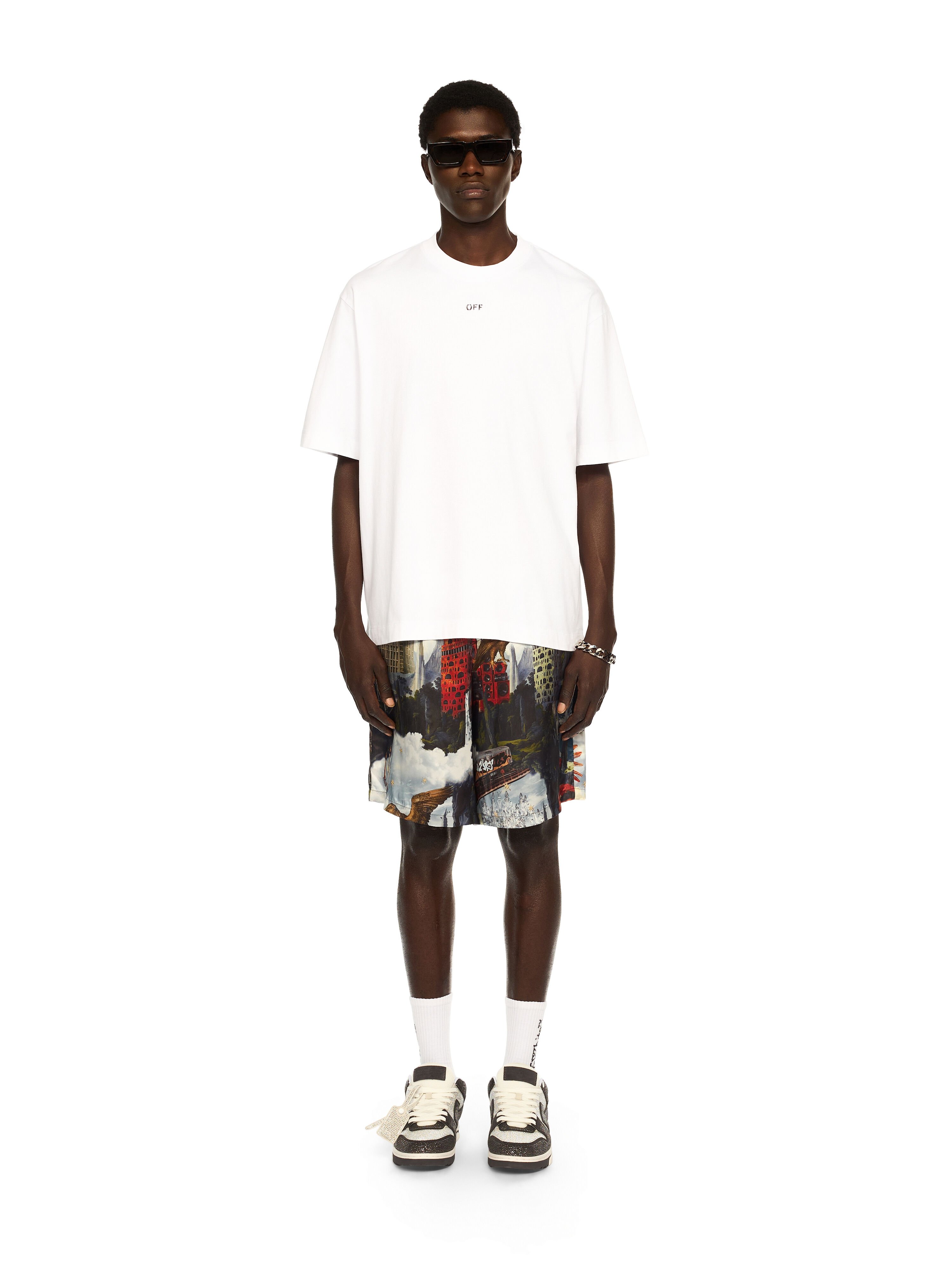 OFF WHITE THINKMAN ARROW SKATE S/S TEE WHITE - BLACK OMAA120F25JER008