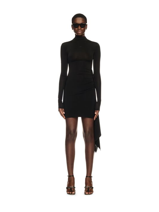 OFF WHITE Black Draped Mini Dress BLACK OWDB54BS25JER001