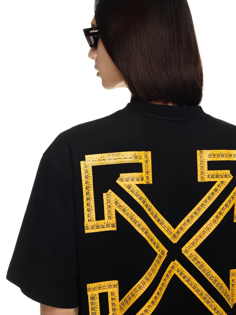 OFF WHITE Schwarzes T-Shirt Mit Pfeil-Motiv BLACK OMAA120S25JER00D