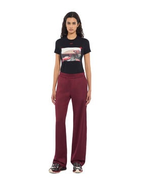 OFF WHITE Diag Lace Satin Track Pants Rumba Red Nautical Blue 2FH00861B