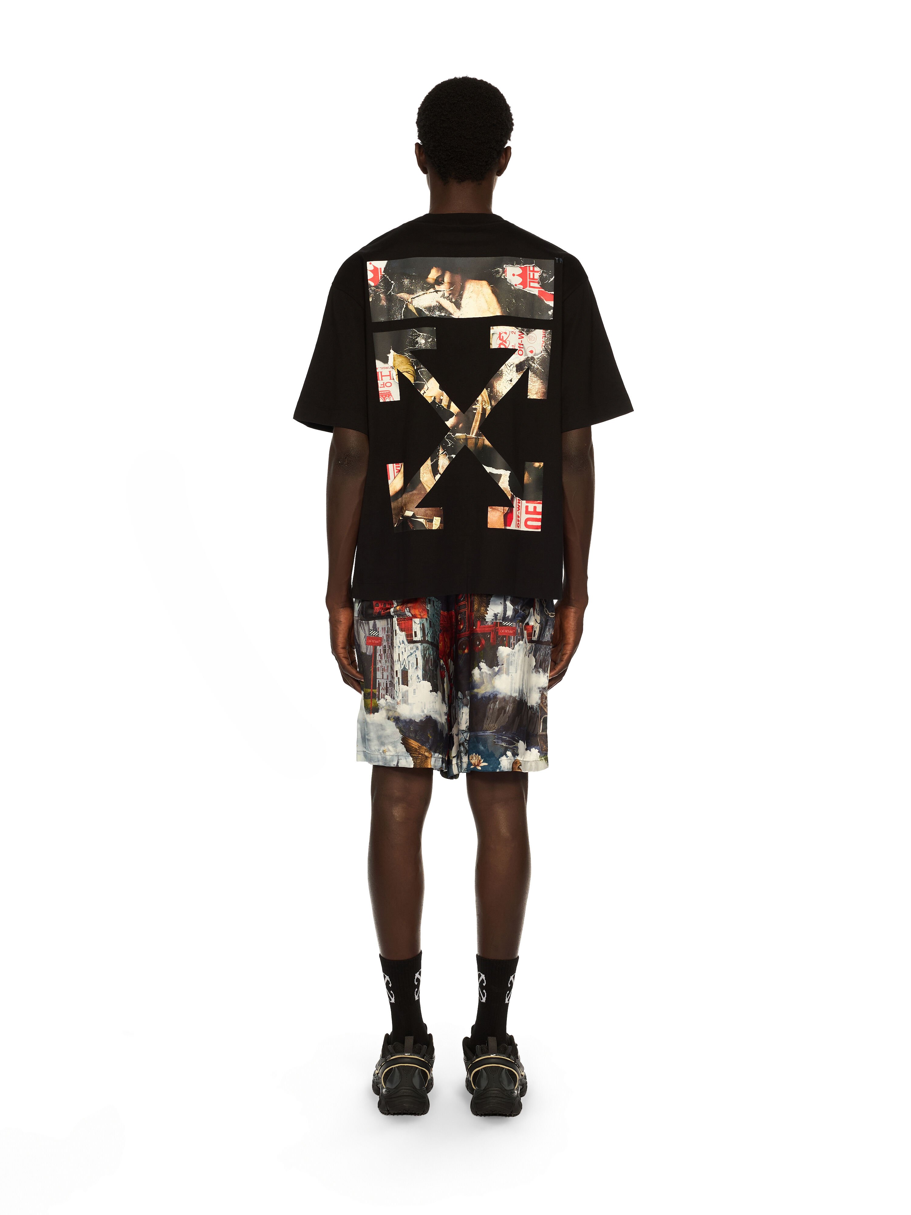 OFF WHITE Paint Arrow Skate Logo Tee BLACK - WHITE OMAA120F25JER00U