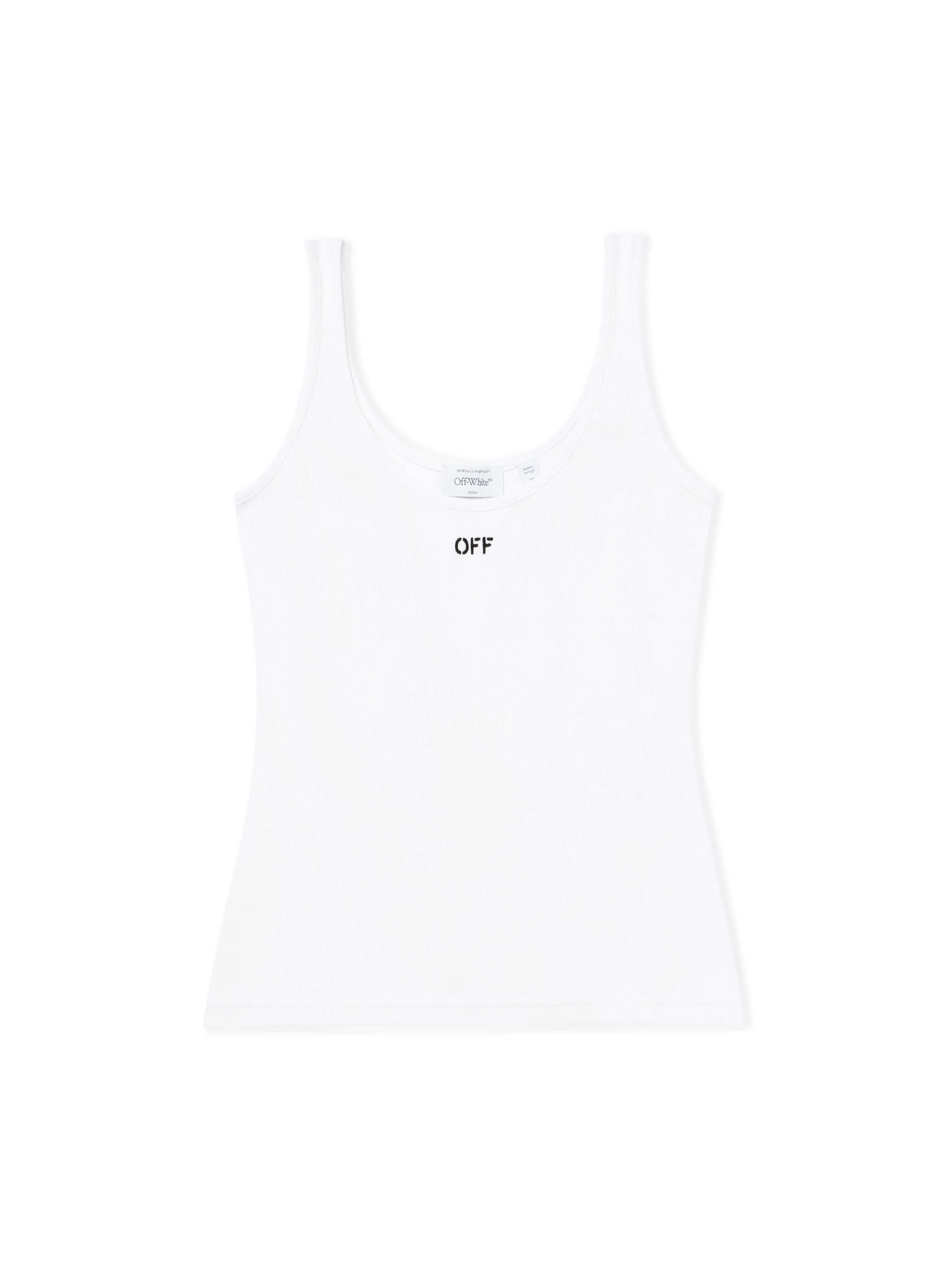 Off Stamp Rib Tank Top OFF WHITE Off Stamp Rib Tank Top White-Black 2FA00672T