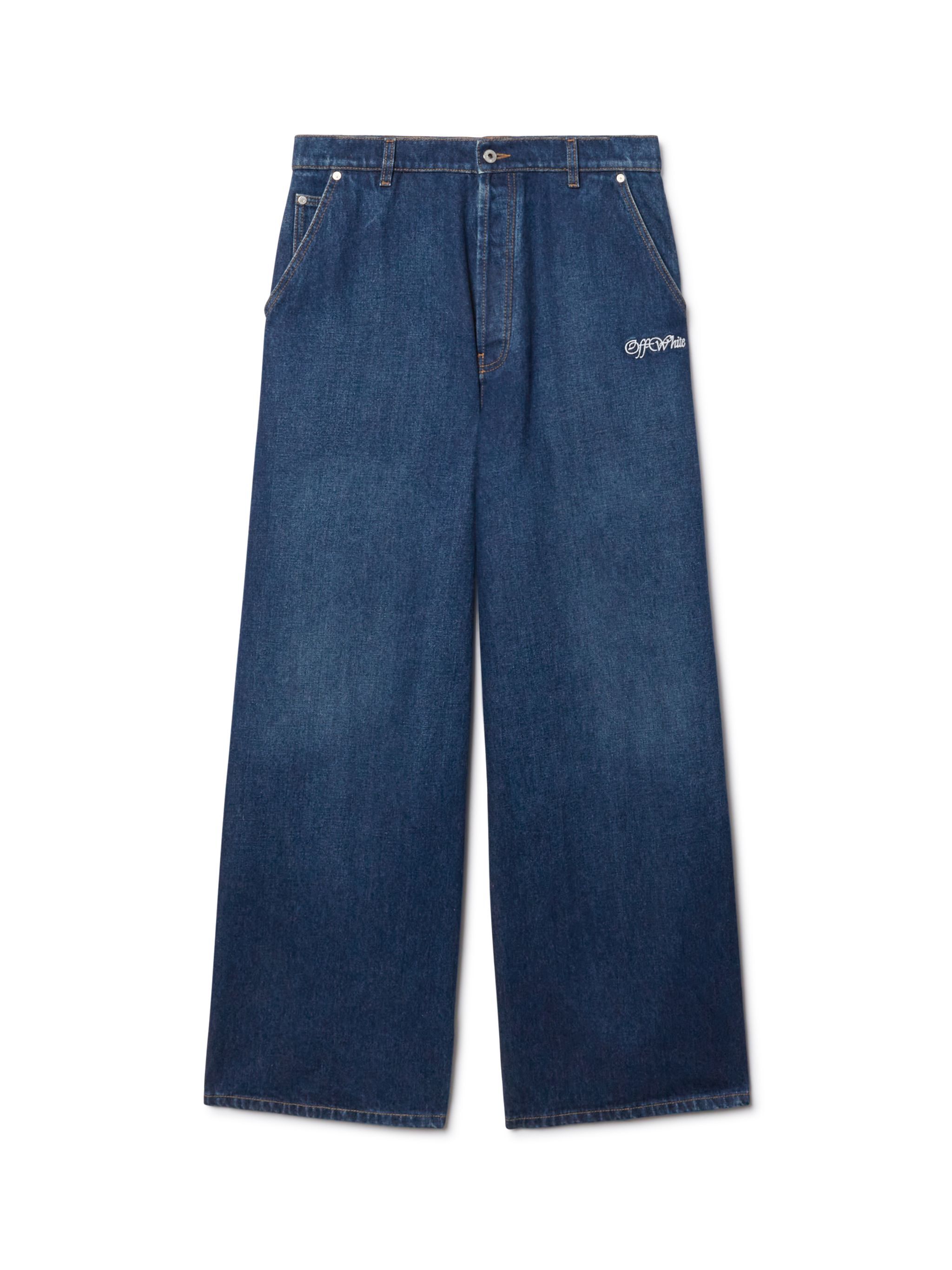 SCRIPT WIDE JEANS in BLUE for Men | Off-White™