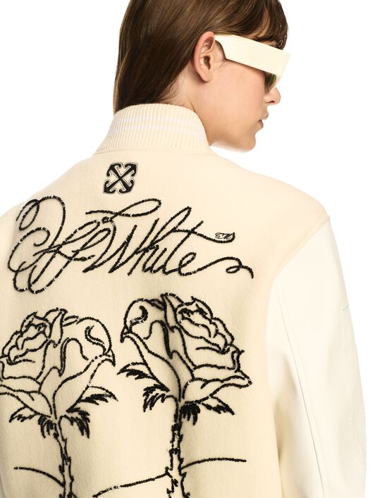 OFF WHITE Weiße Valley Cargojacke Mit Rosen NEUTRAL OWEK006S25FAB001
