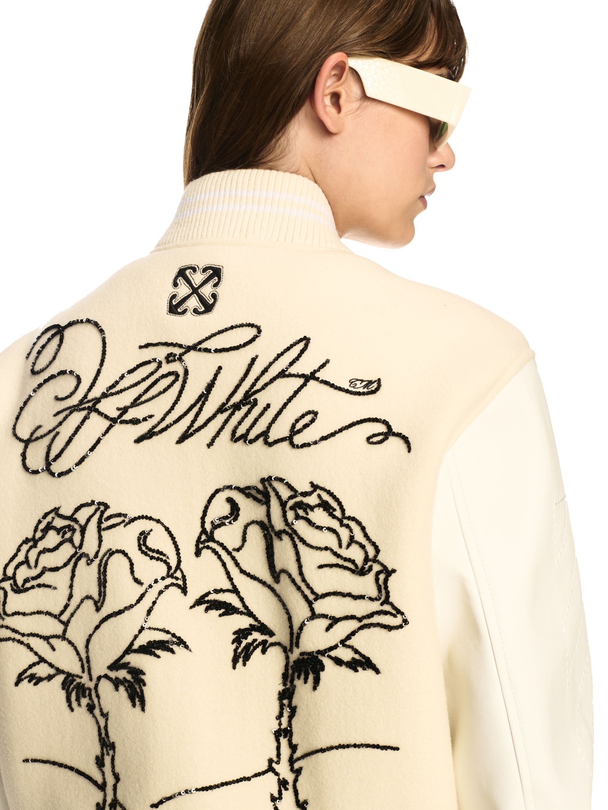 OFF WHITE Weiße Valley Cargojacke Mit Rosen NEUTRAL OWEK006S25FAB001