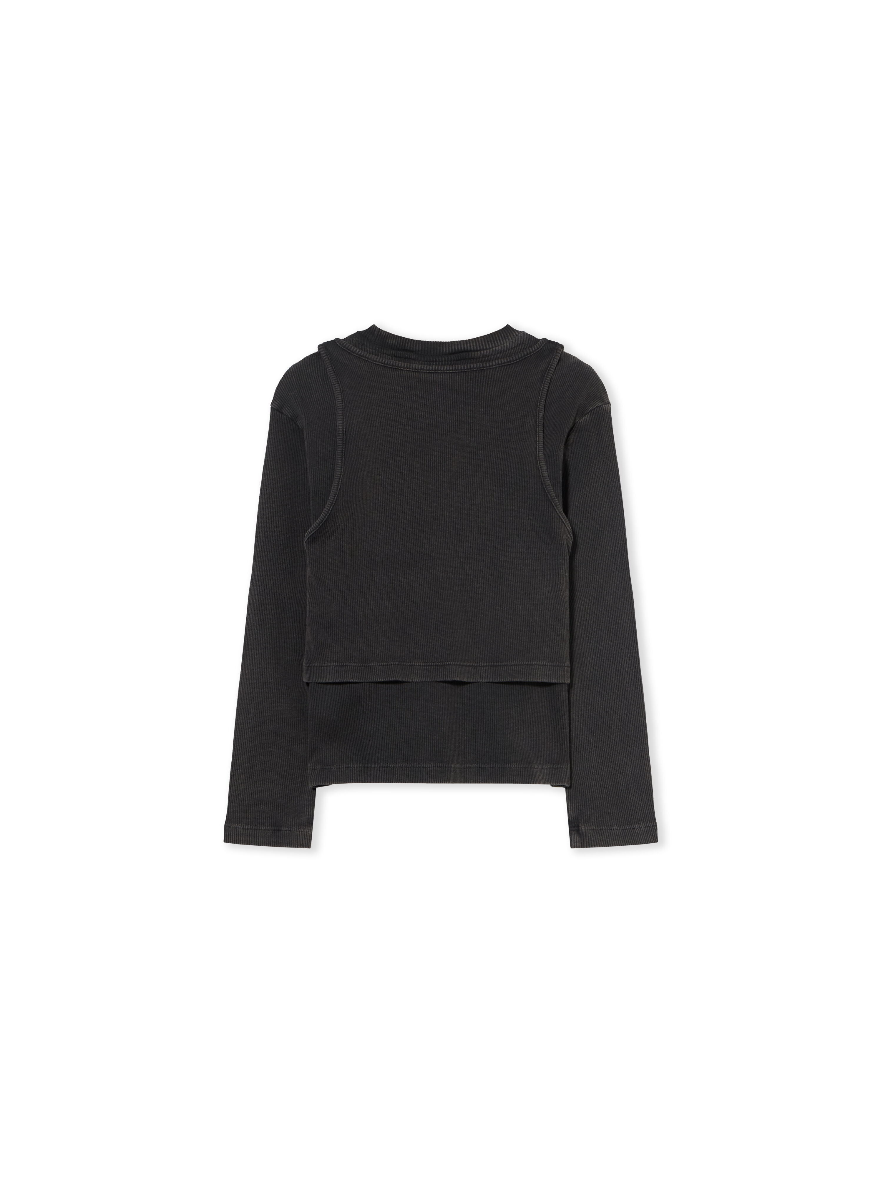 OFF WHITE Off Stamp Acid Wash Rib Top DARK GREY - WHITE OGAB00BF25JER001