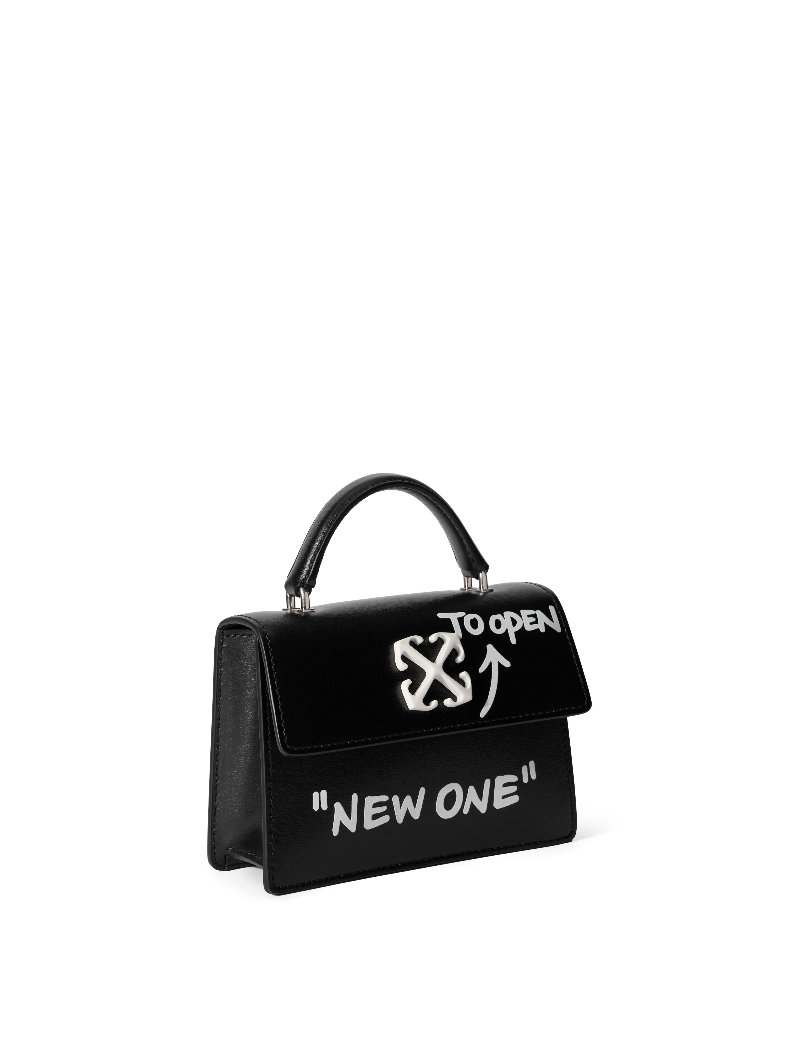 OFF WHITE Jitney Baby Quote Handbag BLACK - WHITE OWNP063C99LEA002