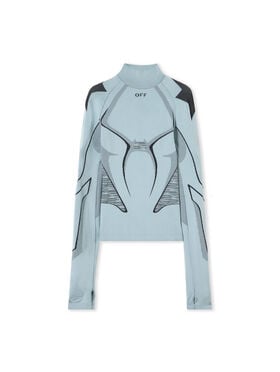 OFF WHITE Seaml Race Top MISTY BLUE-BLACK OWVO05SW25KNI001