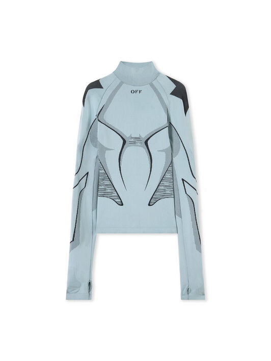 OFF WHITE Seaml Race Top MISTY BLUE-BLACK OWVO05SW25KNI001