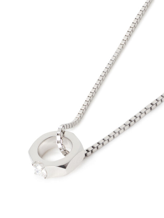 Hex Nut Diamond Pendant Necklace OFF WHITE Hex Nut Diamond Pendant Necklace GOLDMETAL C06547
