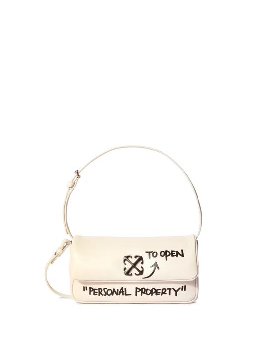 OFF WHITE White Jitney 0.7 Quote Shoulder Bag  OWNN18BC99LEA001