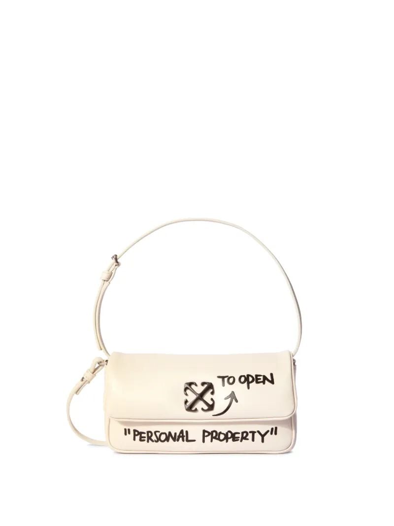 OFF WHITE White Jitney 0.7 Quote Shoulder Bag  OWNN18BC99LEA001