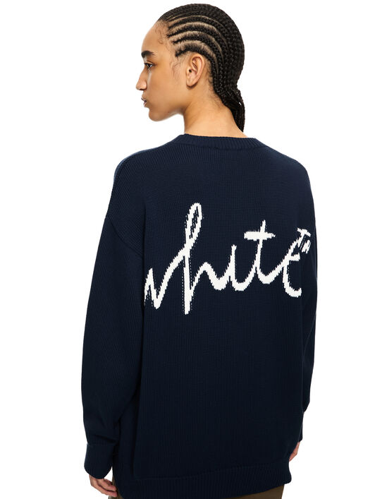 OFF WHITE Bookish Shared Knit Crewneck Night Sky-White 2HE10OS26KNI001
