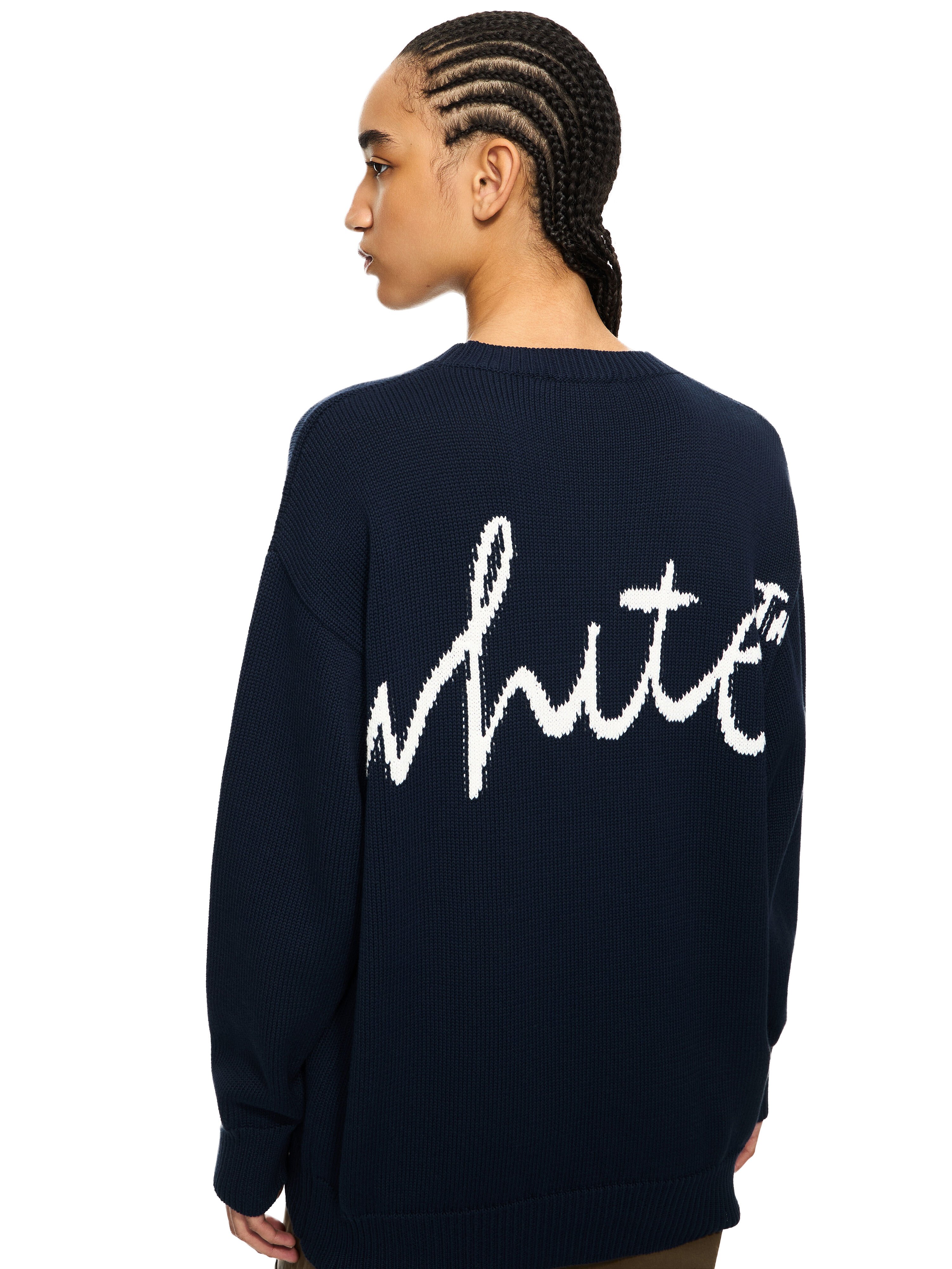 OFF WHITE Bookish Shared Knit Crewneck Night Sky-White 2HE10OS26KNI001