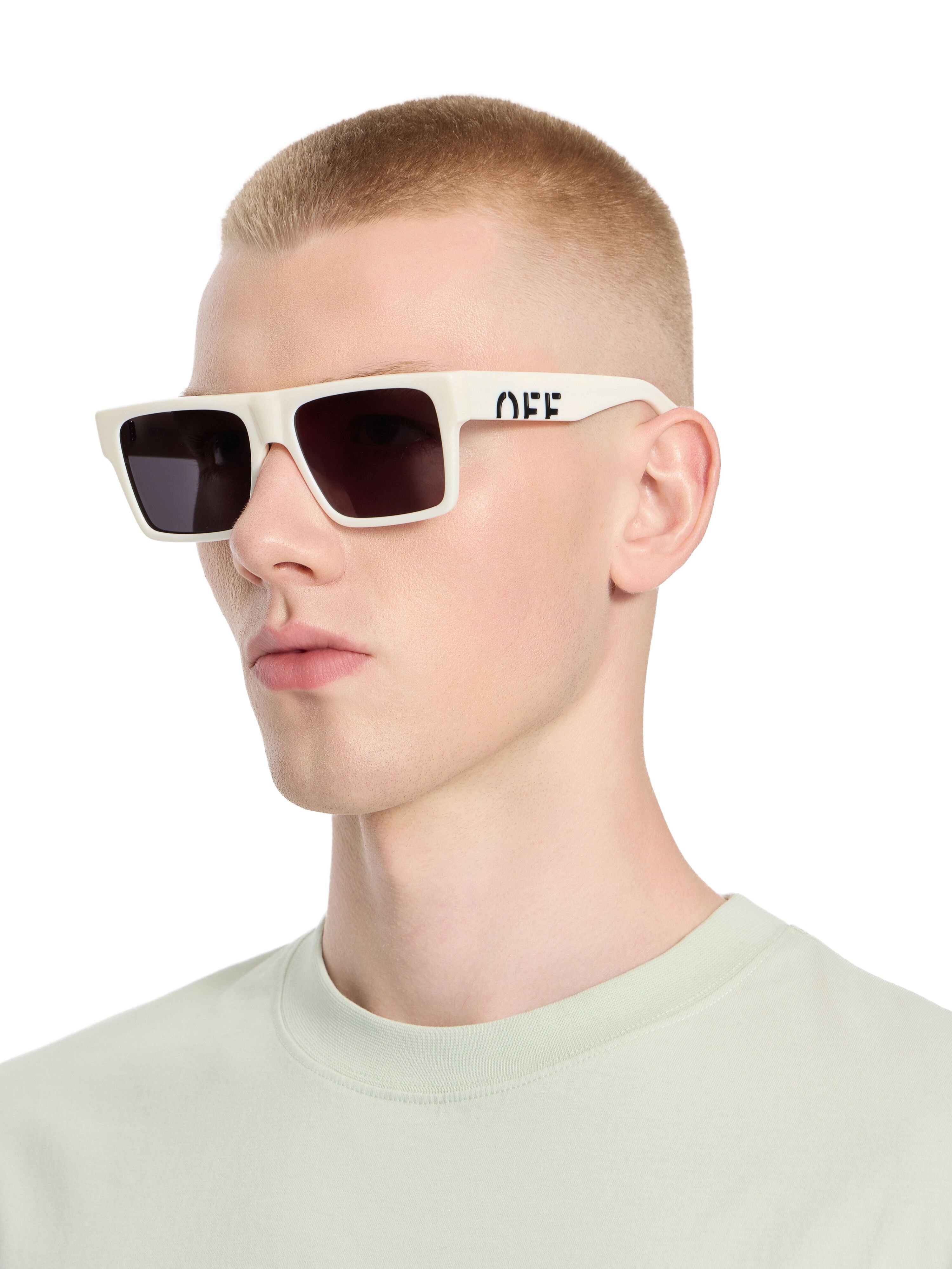 Casper Dark Grey Lens Sunglasses OFF WHITE Casper Dark Grey Lens Sunglasses Shiny Black OW1034010756