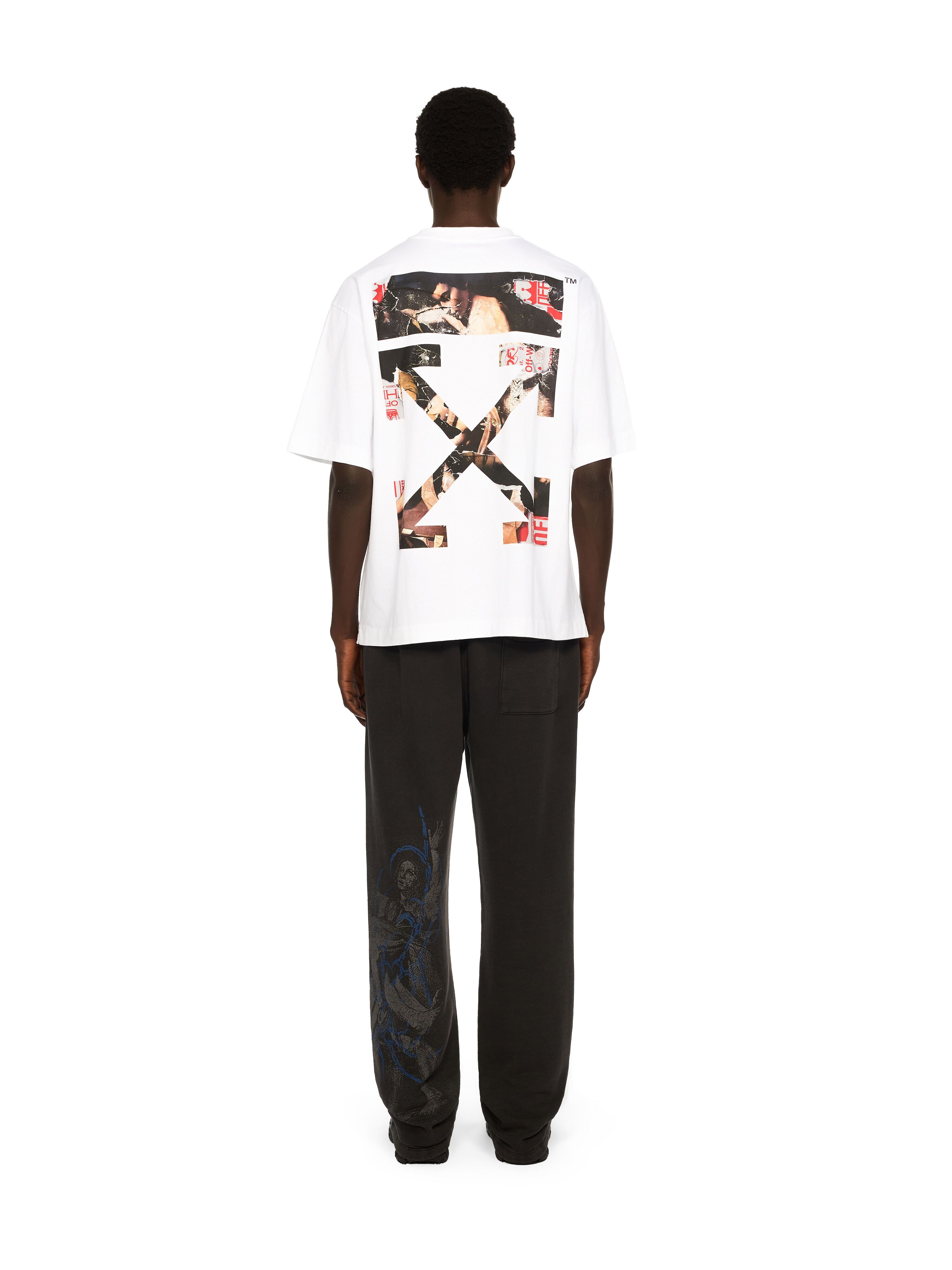 OFF WHITE Paint Arrow Skate Logo Tee WHITE - BLACK OMAA120F25JER00U